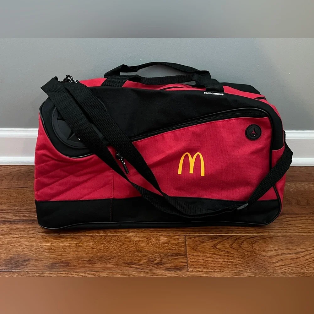 RARE- McDonalds Red And Black With Bottle Holder Lightweight Duffel Bag - Picture 1 of 10